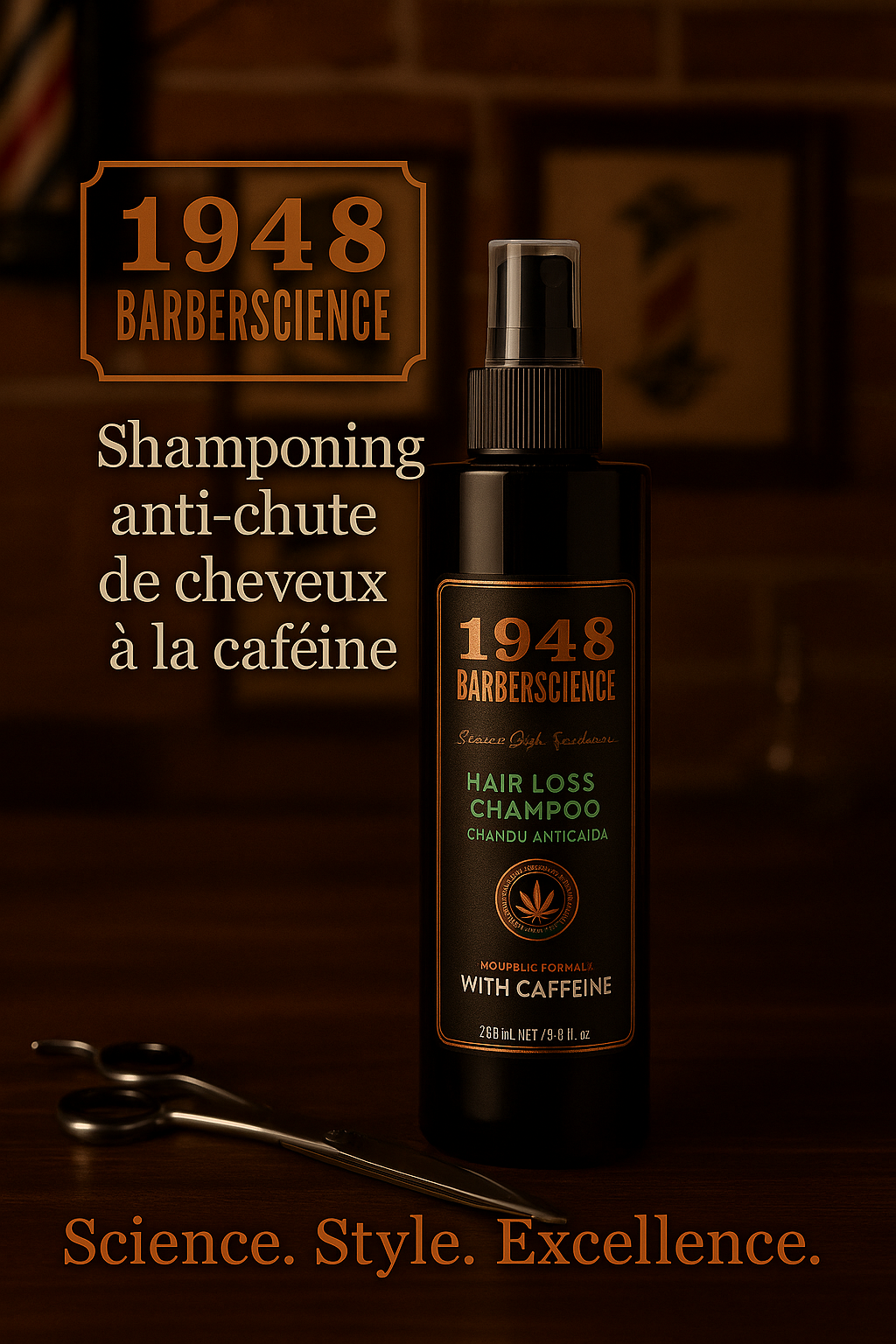 Shampoing Anti-Chute à la Caféine – 1948 BARBERSCIENCE PARIS