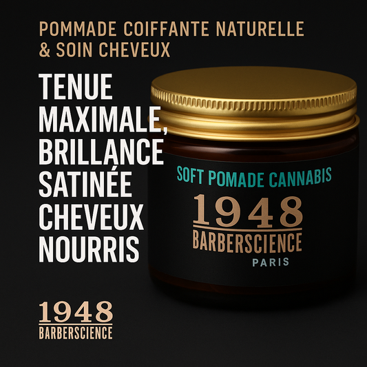 Soft Pomade Cannabis — Pommade coiffante naturelle & soin cheveux, tenue maximale satinée